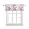 thumbnail image 1 of Easter Linen Curtain Valance for Bedroom/Bathroom/Kitchen/Office/Living/Dining Room Windows, Plaid Bunny Vase Flower Watercolor Easter Purple Rod Pocket Topper Decorative Cafe Drapes Panel 54"x18", 1 of 6