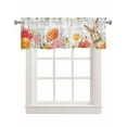 thumbnail image 1 of Easter Linen Curtain Valance for Bedroom/Bathroom/Kitchen/Office/Living/Dining Room Window,Wood Grain Eucalyptus Leaves Flowers Plants Rabbit Rod Pocket Topper Decorative Cafe Drapes Panel 54"x18", 1 of 6
