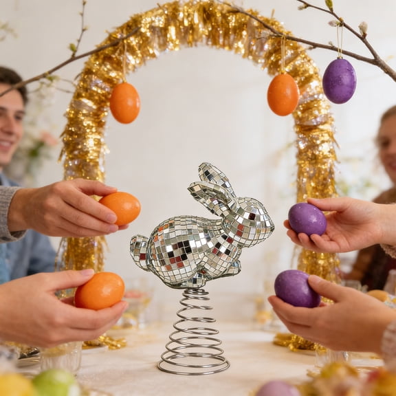 Easter Living Room Decor Kit, 2D Visual Easter Table Decor Set, Easter Festival Ornaments for Home, Bedroom, Dining Room, and Easter Gathering Display