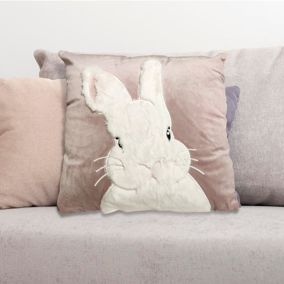 Easter Living Room Decor - Spring Colors Couch Pillow Covers with Bunny Parttern, Festive Accent for Sofa & Holiday Home Decor