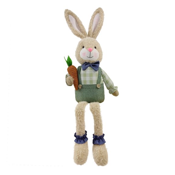 Easter Long Leg Sitting Rabbits Plush Desktop Decoration for Party Family Safe
