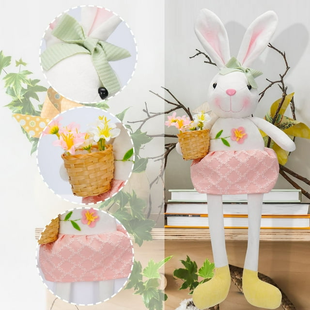 Easter Long Legs Bunny Ornaments 17.3inch Spring Plush Stuffed Bunny ...