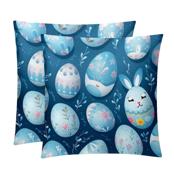 Easter Luxurious Velvet Decorative Covers Throw Pillow Set - 2 Pack Throw Pillow Inserts Included - Unique Patterns - 16x16, 18x18, 20x20 Inches for Home Decor Decorative Pillows