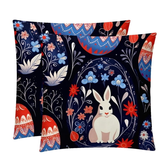Easter Luxurious Velvet Throw Pillow Covers with Unique Patterns - Set of 2 Pillow Covers and Inserts, 16x16, 18x18, 20x20 Inches for All Occasions