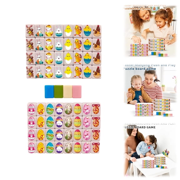 Easter Mahjong , Fun Elimination, Fun Puzzle Board Game Perfect Easter Decorations Gifts, Home Decor