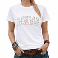thumbnail image 1 of Easter Mama Pastel Easter Eggs Varsity Graphic Tees Women's Cute Spring Mom Top, 1 of 4