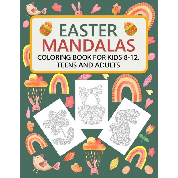 Easter Mandalas Coloring Book for Kids 8-12, Teens and Adults: Fun Easter Coloring Book with Easter Themes Mandalas: Bun, (Paperback)