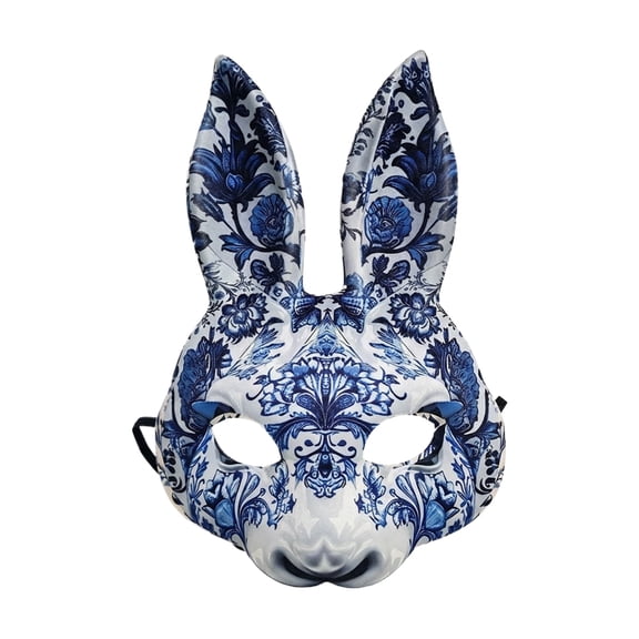 Easter Masquerade Party Masks, Unique Spring Holiday Porcelain Rabbit Design Masks, Special Surprise Easter Decoration Masks For Festive Events And Masquerade Celebrations