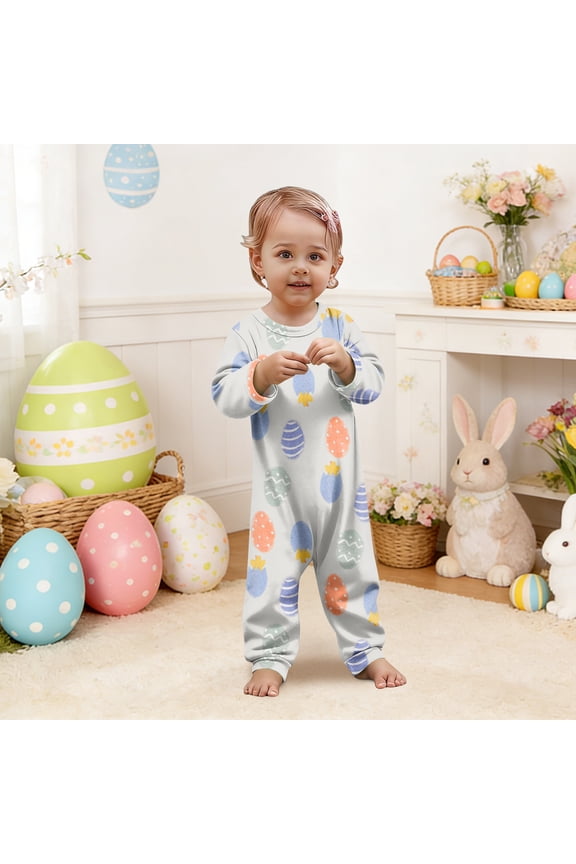 Easter Matching Pajama Set Family Pajama Sets Matching Family Easter Outfits Holiday Cute Easter Egg Graphic Funny 2 Piece Long Sleeve Top With Long Pj Pants Or Onesie, 3 Months