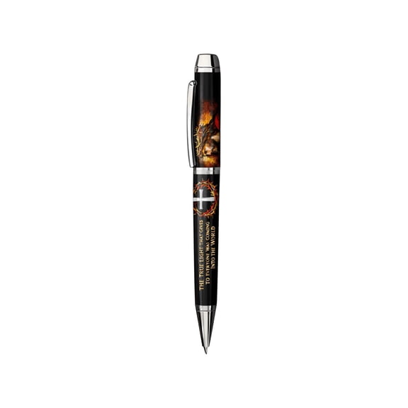 WOHAPY Upgrade Easter Memorial Pen, Religious Decorative Ballpoint Pen with Base, Collectible Stationery for Church and Desktop Decoration