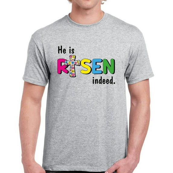 Easter Men T-Shirt He Is Risen Indeed S M L XL 2XL 3XL 4XL 5XL Graphic Tee