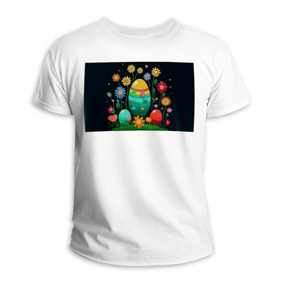 Easter Men's Classic White 100% Cotton T-Shirt | Soft & Comfortable Tee for Everyday Wear | Short Sleeve Shirt for Men | Casual Crew Neck Top