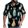 thumbnail image 1 of Easter Men's Poplin Casual Printed Button Down Short Sleeve Summer Beach Shirts Unisex, 1 of 6