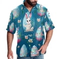 thumbnail image 1 of Easter Men's Short Sleeve Hawaiian Beach Shirts, Casual Printed Button Down Spread Collar Tops, Summer Unisex Style, 1 of 6