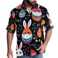thumbnail image 1 of Easter Men's Short Sleeve Poplin Shirts with Spread Collar Tops, Casual Printed Button Down Short Summer Beach Shirts for Men and Women, 1 of 6