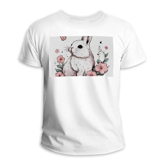 Easter Men's White 100% Cotton T-Shirt - Classic Fit Short Sleeve Tee for Casual Wear and Comfort - Lightweight Breathable Shirt for Everyday Use