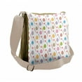 thumbnail image 1 of Easter Messenger Bag, Colorful Eggs Leaves Hearts, Unisex Cross-body, by Ambesonne, 1 of 2