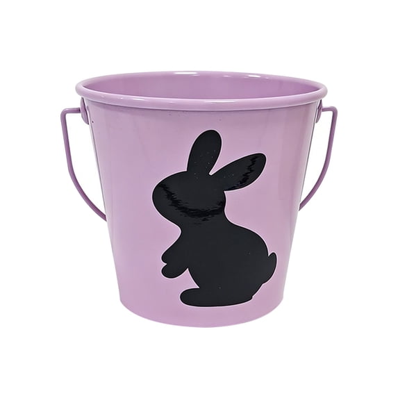 Easter Mini Buckets,Small Metal Rabbit Buckets with Handle – 4.1" Galvanized Bucket Leak Proof & Rust Resistant,Best for Easter Party Décor,Candy Craft,Pencill Holder Classrooms(Purple)