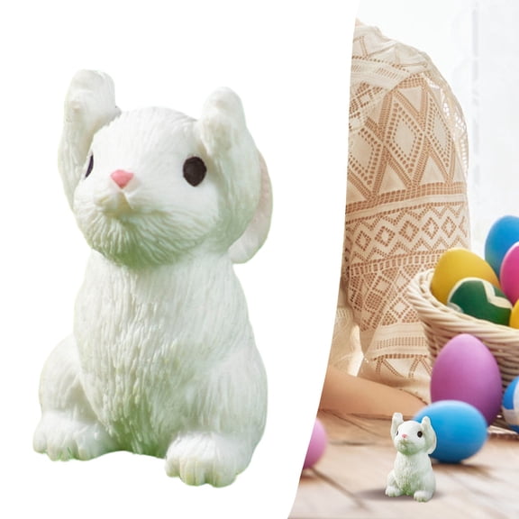 Easter Mini Bunny Figurine, Single Piece Small Rabbit Decor for Fairy Garden, Terrarium, DIY Crafts, Spring Home Decor and Garden Landscaping​
