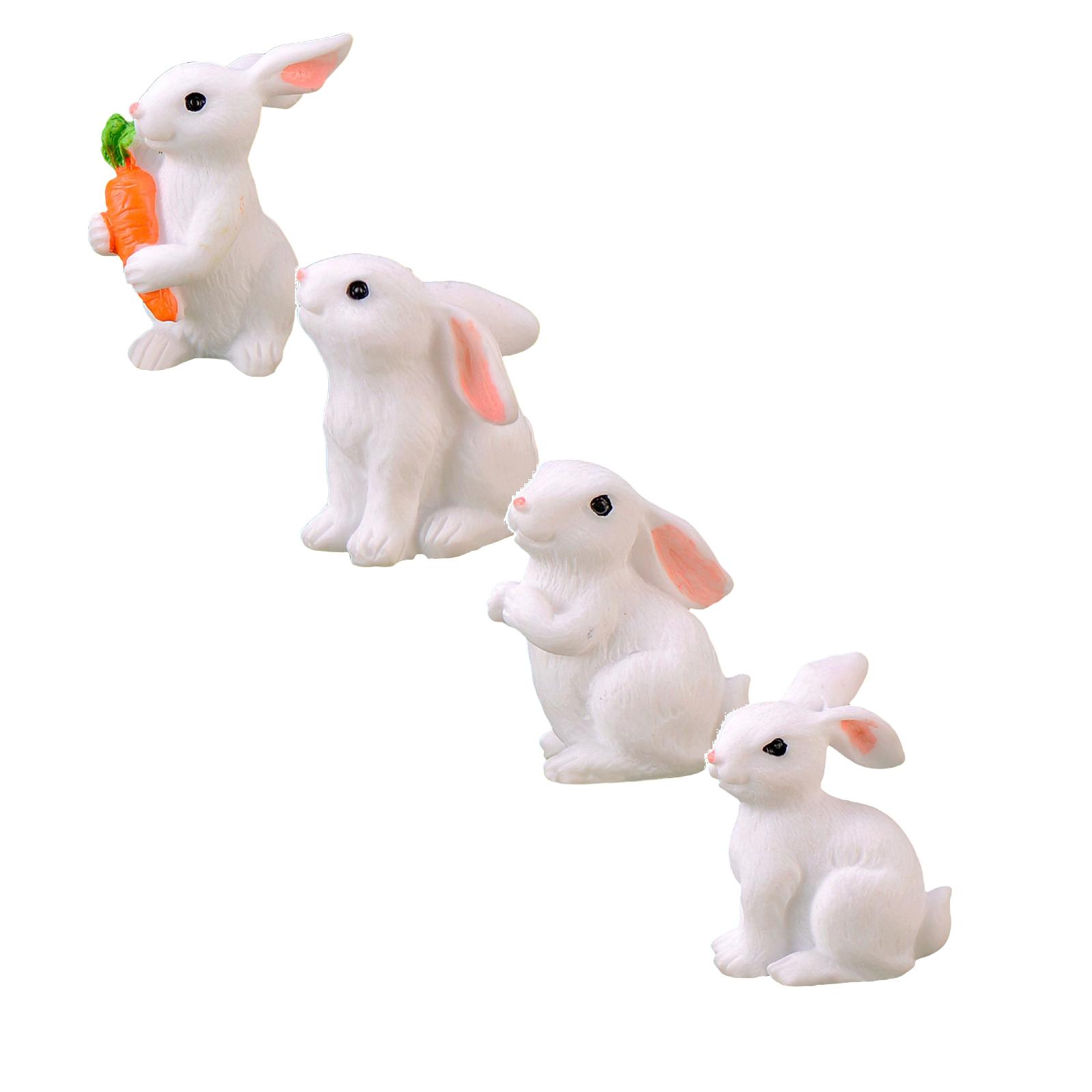 Easter Mini Bunny Figurines Resin Miniature Rabbit Figure Small Bunny ...