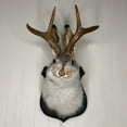thumbnail image 1 of Easter Mini Faux Taxidermy Animal Head Wall Decor, Handmade Farmhouse Decor, Rabbit Head with Antlers Wall Mount, Animal Head Wall Decor, 1 of 6