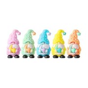 Easter Mini Gnomes Figures Rabbits Figurines 5 Pack Spring Holiday Decor Gift Plastic