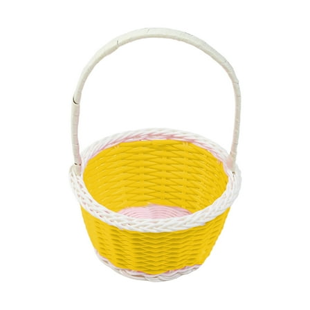 Easter Mini Plastic Woven Basket - Blue, 5.12x2.76in, Perfect for Easter Home, Outdoor, and School Decoration, Great for DIY Egg and Carrot Holders, Mini Picnic Basket for Festive Celebrations