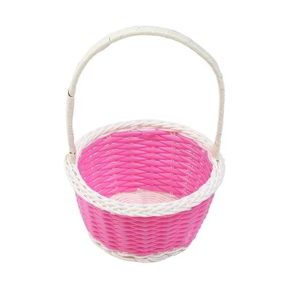 Easter Mini Plastic Woven Basket, Easter Theme Basket Suitable for Easter Home Outdoor School Use, 5x3in