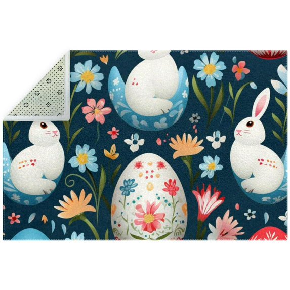Easter Modern Geometric Polyester Area Rug - Soft and Durable Right-Angle Floor Mat for Living Room and Bedroom Decor - Stylish Indoor Carpet with Abstract Design