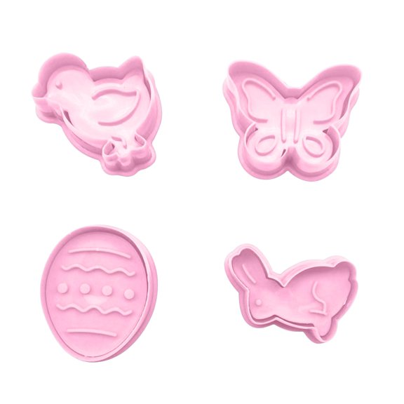 Easter Molds Pink, Egg Bunny Chick Butterfly Shaped Silicon Molds for Chocolate 4 Packs Egg Shaped Mold Baking Pan Resin Cake Chocolate Mold Silicone Candy Pan for Easter Party