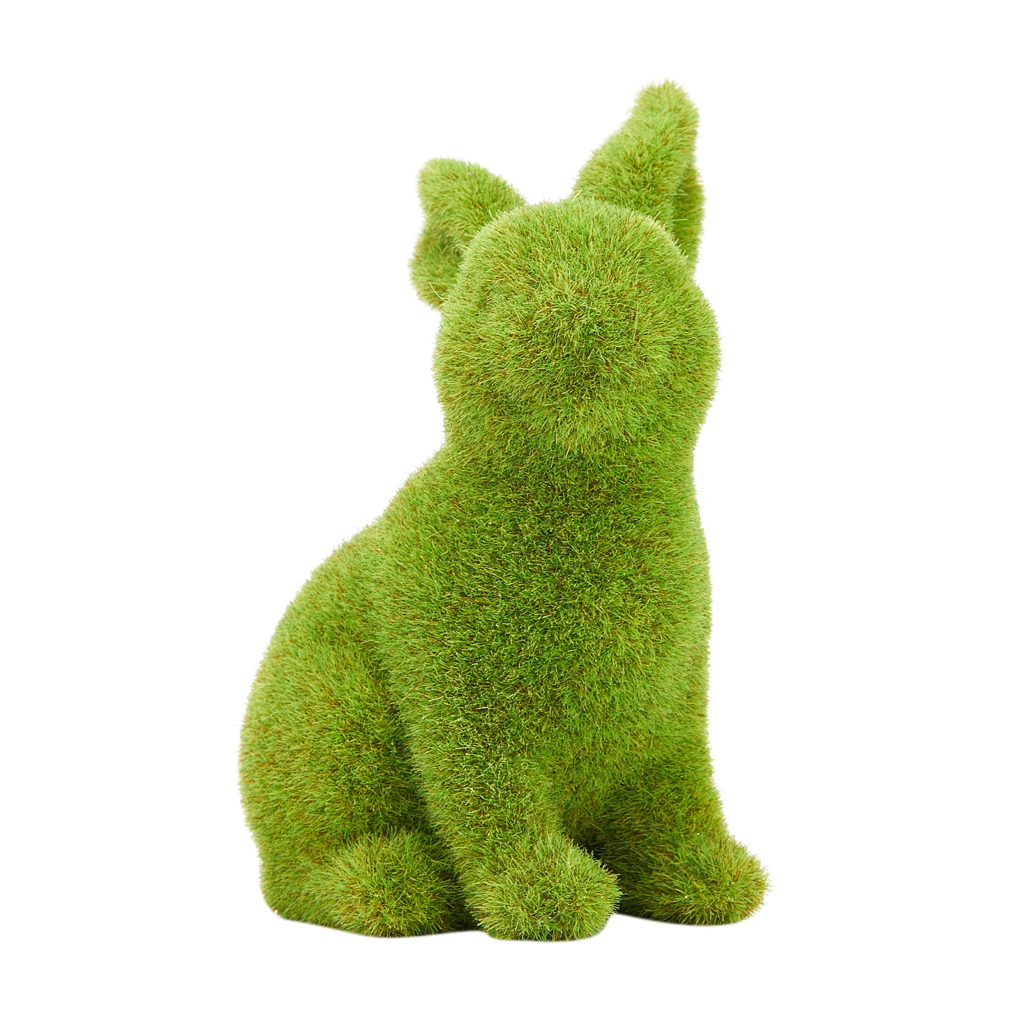 Easter Moss Bunny Flocked Rabbit Statue Figurine Festival Garden Yard ...