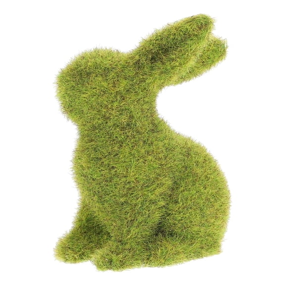 Easter Moss-Flocked Bunny Decor Artificial Greenery Rabbit Model For Spring & Holiday Use