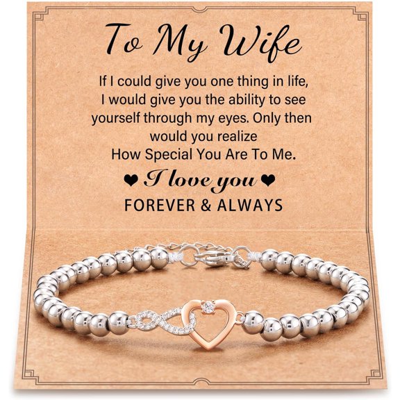 Easter Mother's Day Gifts for Mom Daughter Grandma Auntie Sister Friends Girlfriend Mother-in-law Daughter-in-law Infinity Heart Bracelet Mother's Day Birthday Gifts (7"+2" Adjustable)