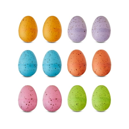 Easter Multicolor Speckled Plastic Fillable Eggs, 1.5 in, 12 Count, by Way To Celebrate