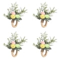 thumbnail image 1 of Easter Napkin Ring Holder Set of 4, Colorful Egg and Rattan Spring Table Decor for Farmhouse Dinner Party, Rustic Boho Holiday Table Settings and Festive Dining Arrangements, 1 of 6