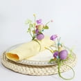 thumbnail image 1 of Easter Napkin Rings 4 Pack Egg Shaped Napkin Holders with Foam Eggs and Fabric Leaves Spring Table Centerpiece Decor for Easter Party Dinner Decoration, 1 of 6
