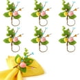thumbnail image 1 of Easter Napkin Rings Set of 6 - Farmhouse Eggs Napkin Holder, Spring Eucalyptus Leaf Napkin Rings for Holiday Birthday Wedding Party Banquet Easter Table Decor, 1 of 3