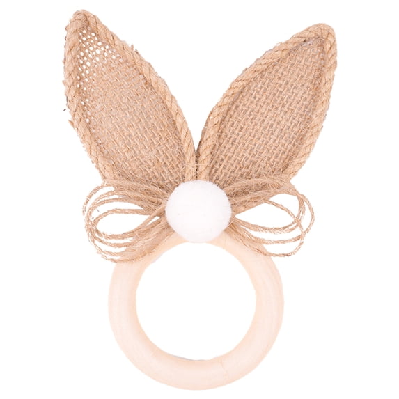 Easter Napkin Rings Set of 6 Holder with Bunny Ear Wooden Easter Bunny Rabbit Napkin Rings Wooden Dinner Easter Napkins Ring Table Dinner for Party Decoration