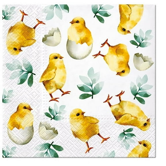 Easter Napkins CHICKEN IN EGGS 40pcs Lunch Napkins, Paper Napkins Spring, Easter Napkins Paper, Decoupage Paper Napkins, Disposable Napkins Decorative, Floral Napkins