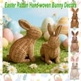 thumbnail image 1 of Easter Natural Rattan Hand-Woven Bunny Basket Decor, Wicker Rabbit Ornament for Easter Decorations, Spring Pastoral Home Accent for Indoor Outdoor Tabletop Porch Shelf Centerpiece Display, HAODEJW, 1 of 8