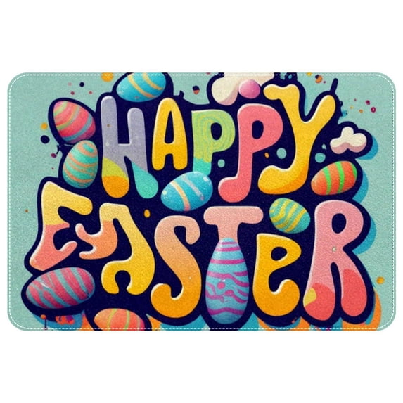 Easter Non-Slip Polyester Game Mat Kitchen Rugs Door Mat Machine Washable
