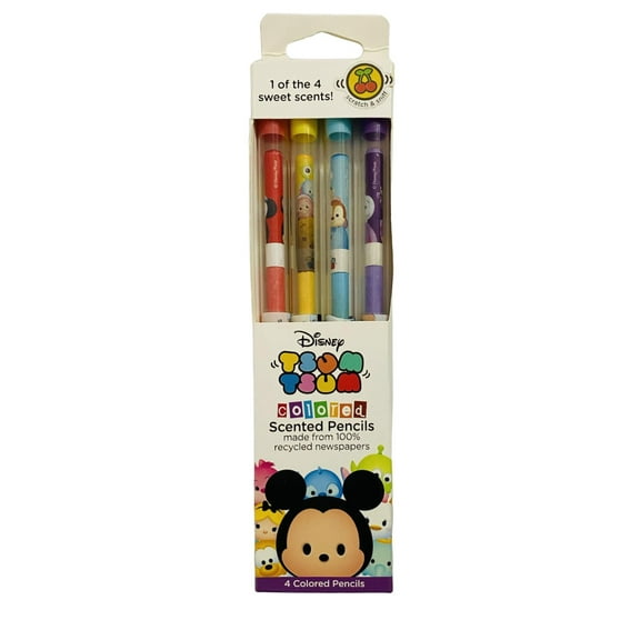 Disney Tsum Tsum Scented Pencils 4 Colored Pencils