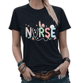 thumbnail image 1 of Easter Nurse Gift Retro Stethoscope Bunny Graphic Tees Women's Spring Shirt, 1 of 4