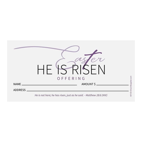 Easter Offering Pew Envelope - He is Risen Pkg of 200