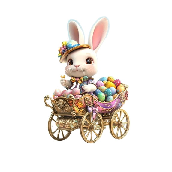 Easter Ornament 2D Printed Acrylic Decorative Figure for Home Office Dining Table Bookshelf Centerpiece, Festive Holiday Accessory and Gift Idea