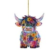 thumbnail image 1 of Easter Ornaments 2D Acrylic Easter Highland Cow Colorful Calf Window Decoration Pendant Suitable for Garden Window Tree Car Pendant Small Stain Glass Window, 1 of 4