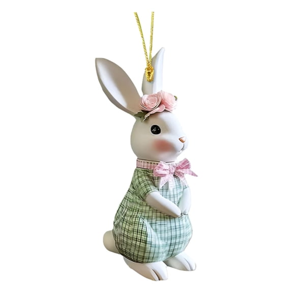 Easter Ornaments, Easter Car Hanging Ornament Retro Bunny Easter Egg Basket Easter 2D Acrylic Hangable Rearview Mirror Hanging Accessories Cute Cartoon Easter Flat Acrylic Car Pendant