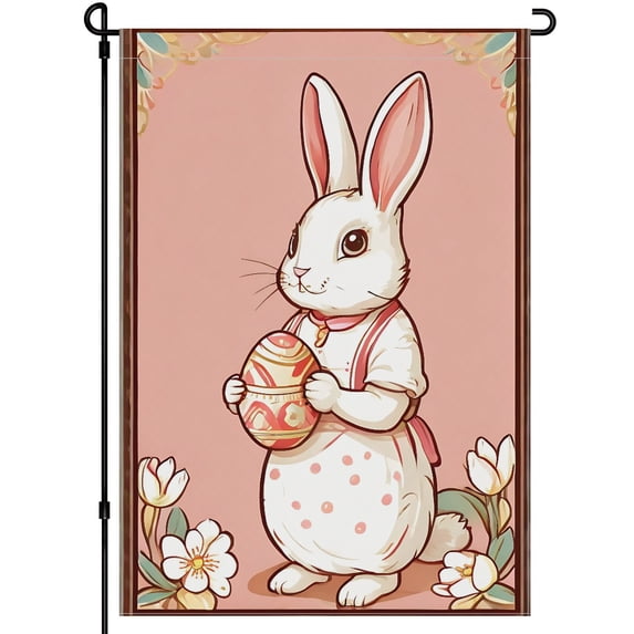 Easter Outdoor Garden Flags 28x40 Inch, Versatile Vivid Cute Garden Flag for Outdoor Durable Flowers Easter Eggs Outdoor Garden Flags, for Lawn Backyard Front Door Balcony Patio