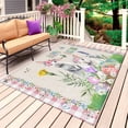 thumbnail image 1 of Easter Outdoor Rug 3x5 Ft, Non Slip Washable Area Rug, Spring Bunny Botanical Flowers Herbs Eggs Plaid Patio Rugs Carpet Runner, Large Floor Mat for Indoor/Outdoor Deck Porch Camping, 1 of 8