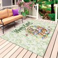 thumbnail image 1 of Easter Outdoor Rug 4x6 Ft, Non Slip Washable Area Rug, Spring Floral Easter Eggs Bunny Tulip Butterfly Patio Rugs Carpet Runner, Large Floor Mat for Indoor/Outdoor Deck Porch Camping, 1 of 8